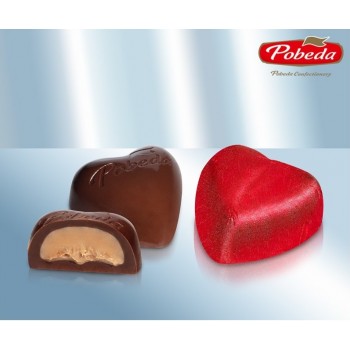Конфеты шоколадные в форме сердечка с ореховым кремом, вес. (сделано в Москве) 300g